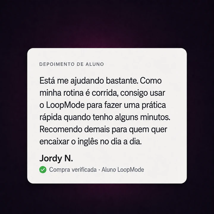 Depoimento de Jordy N., comprador do LoopMode.